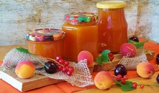 apricot jam in the jars