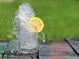 Glass of water with bubbles