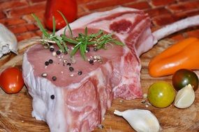 fresh pork with ground pepper
