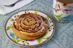 coffee with a delicious nut cake