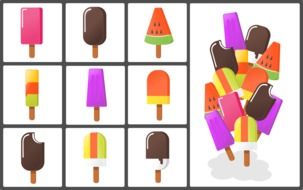 graphic image of varied ice cream