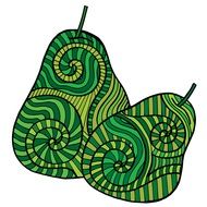 Pear Fruit Abstract green drawing