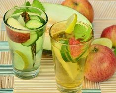 healthy water with fruit