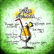 precipe of pina colada cocktail