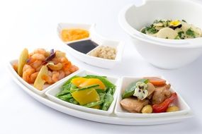Types of meals in plates