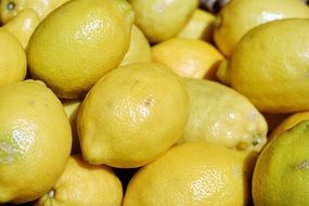 yellow ripe lemons with vitamin C