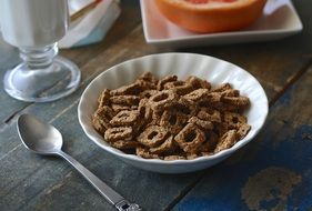 brown Cereal Fiber Breakfast in white plate