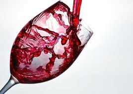 splash of wine in a glass