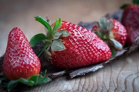 soft red strawberries