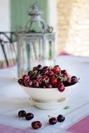 Cherries In Bowl on table indoor