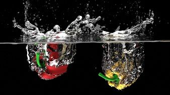 peppers fall into the water