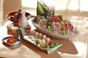 japanese food in restaurant serving