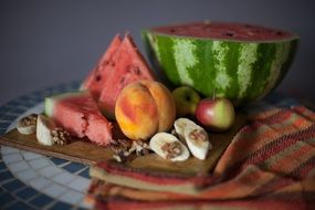 plate with fresh fruits