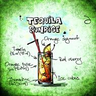 recipe of tequila sunrise cocktail