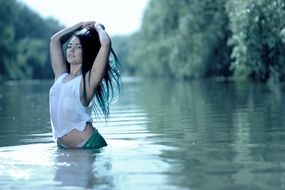 beautiful woman in the water