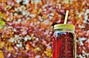 Cold Drink in Glass jar