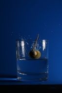 Except martini Drink with Olive closeup