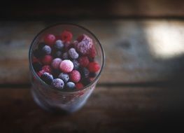 glass with berries