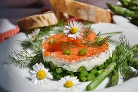 appetizer with salmon and cream cheese