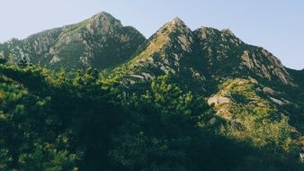 landscape of high mountains in summer