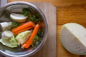 Raw vegetables in bowl, Vegetarian Food