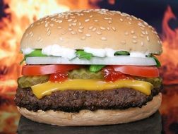 delicious burger with beef