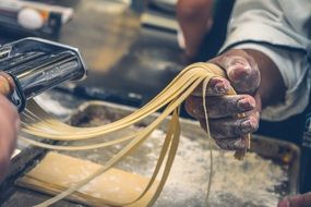 cutting of Italian Pasta