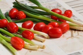green and red vegetables