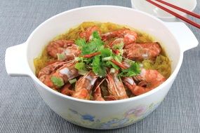 dish with shrimp