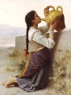 girl with a jug like painting