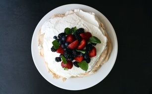 Tasty Mixed Berries cream on Cake