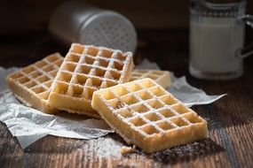 fresh waffles on the table