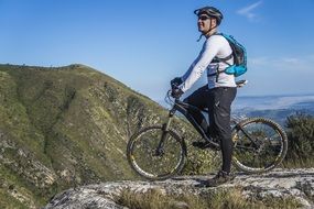 cyclist on top of a mountain