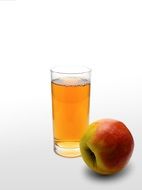 fresh apple juice in the glass