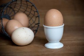 brown egg in the Basket