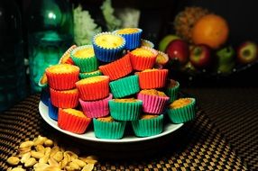 macaroons in multi-colored forms