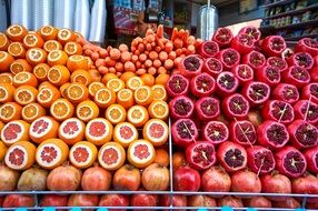 Orange Pomegranate Fruit Red