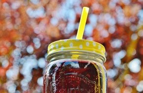 liquid Glass with Refreshment Cold Drink