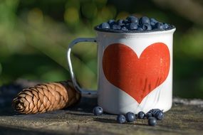 blueberry mug with heart