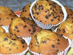 muffins with chocolate for a tea party