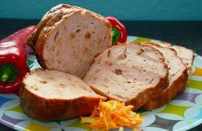 sliced meatloaf on a plate
