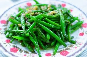 fried green beans on a plate