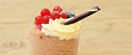 chocolate milk shake with whipped cream