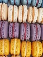 many multi-colored macarons