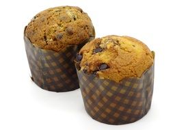 two muffins with chocolate