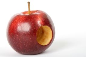 red isolated Apple with hole