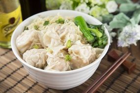 Chinese soup made of noodle in a bowl
