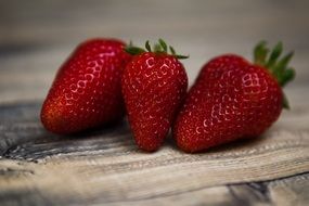 red fresh Strawberries macro