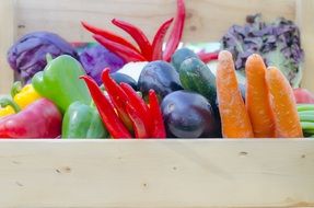 organic vegetables in a box