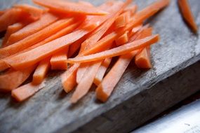 closeup photo of fresh carrot sticks